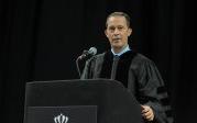 Scott Cooke '93, '96, group vice president and chief financial officer for Toyota Financial Services, spoke at the 2 p.m. ceremony for the College of Arts and Letters, Strome College of Business and College of Health Sciences. Photo Chuck Thomas/ODU