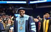 President Brian O. Hemphill Ph.D., speaks at Old Dominion University's commencement exercises May 7 at the Chartway Arena . Photo Chuck Thomas/ODU